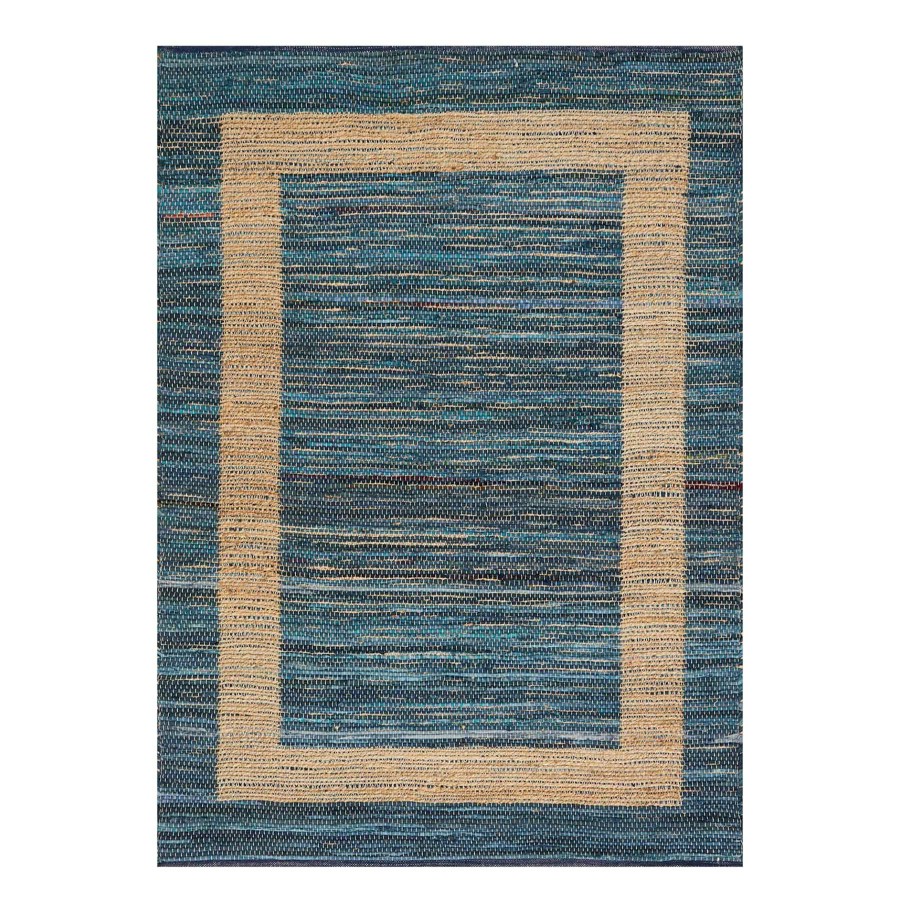 Rugs & Curtains * | (B313) Henning Hand Woven Cotton Blend Dark Blue Chindi Area Rug, 5 7 Discount