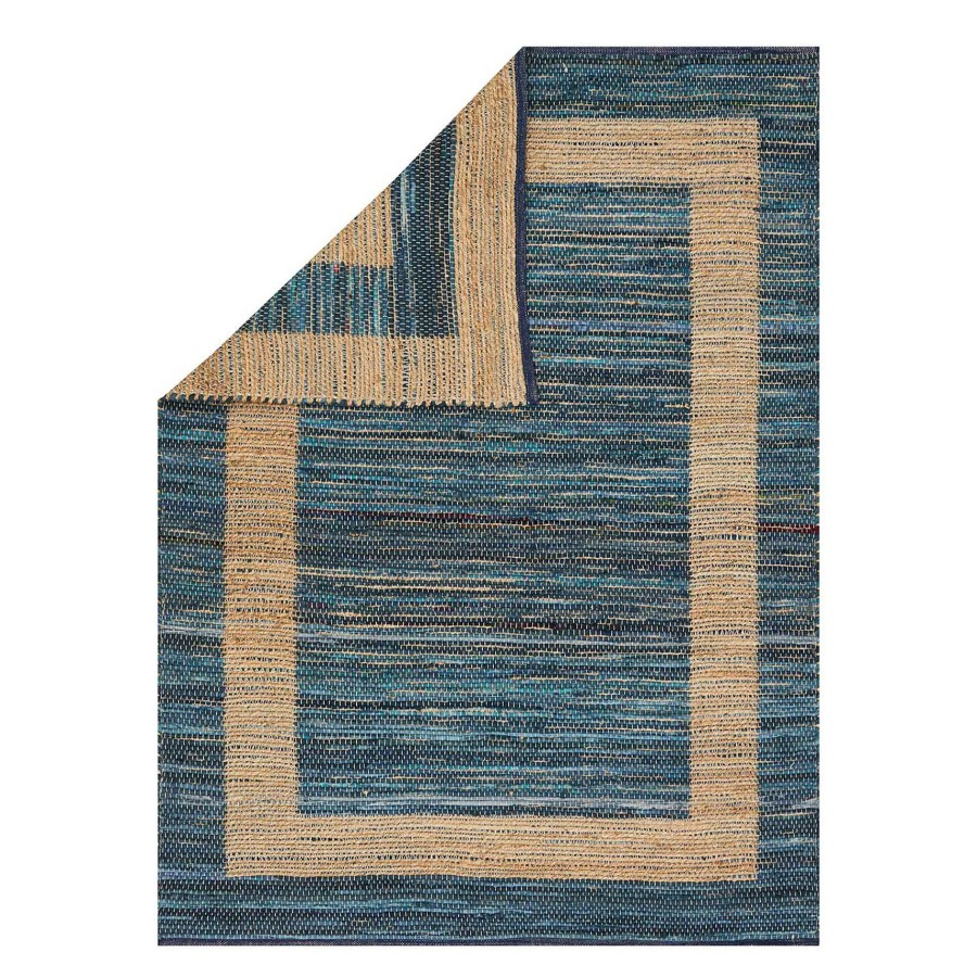 Rugs & Curtains * | (B313) Henning Hand Woven Cotton Blend Dark Blue Chindi Area Rug, 5 7 Discount