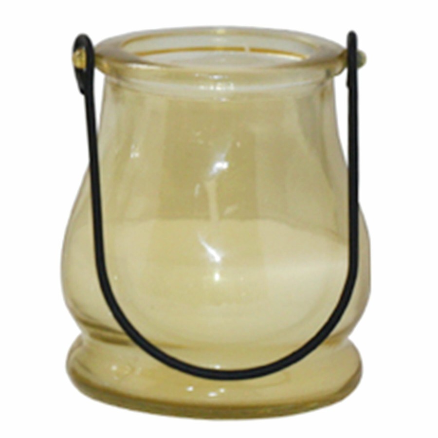 D Cor & Pillows * | Yellow Glass Citronella Candle With Handle At Discount Prices