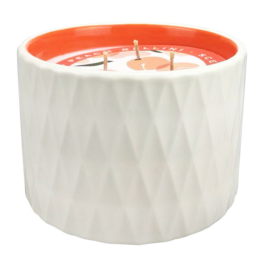 D Cor & Pillows * | 3-Wick Peach Bellini Scented Candle, 16Oz Reliable Quality