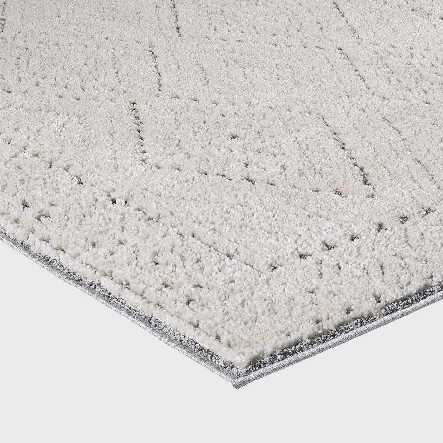 Rugs & Curtains * | (B788) House White & Grey Diamond Design Area Rug, 5 7 At Reduced Price