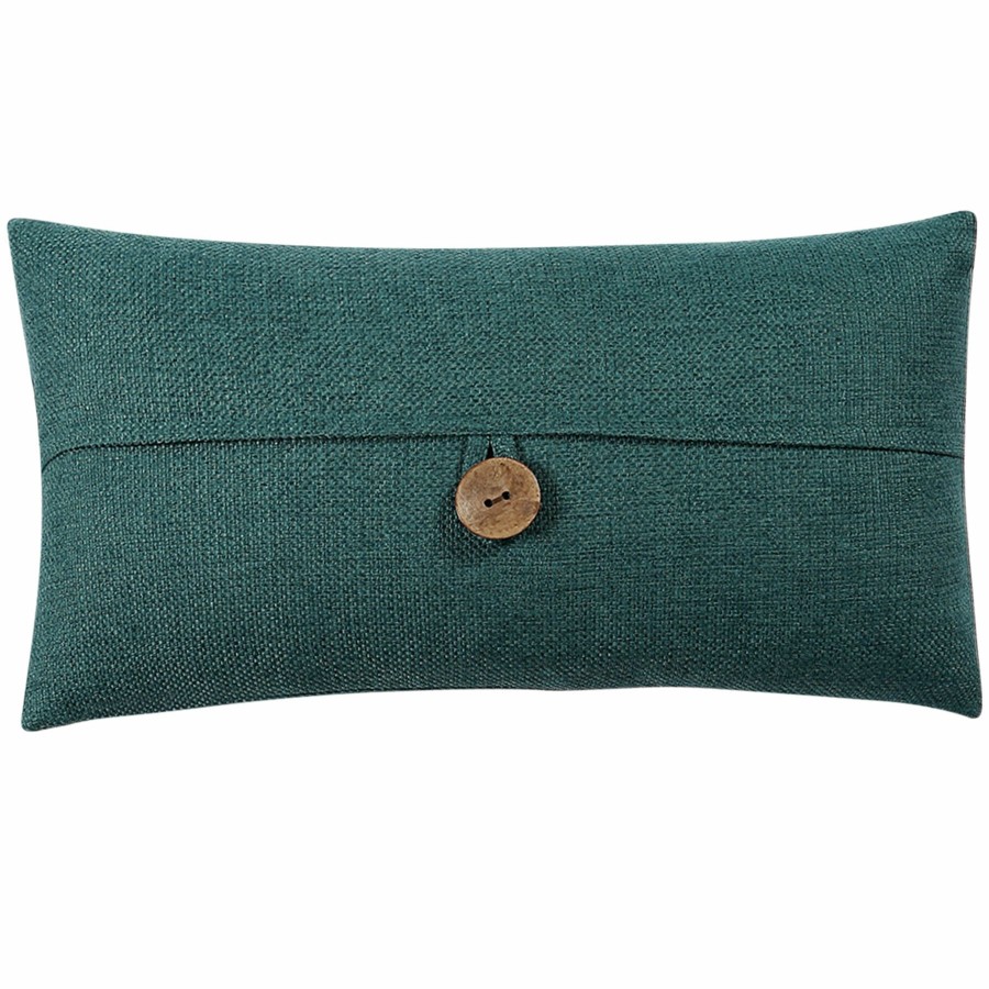 D Cor & Pillows * | Clayton Teal Coconut Button Throw Pillow, 13 24 Outlet Sale