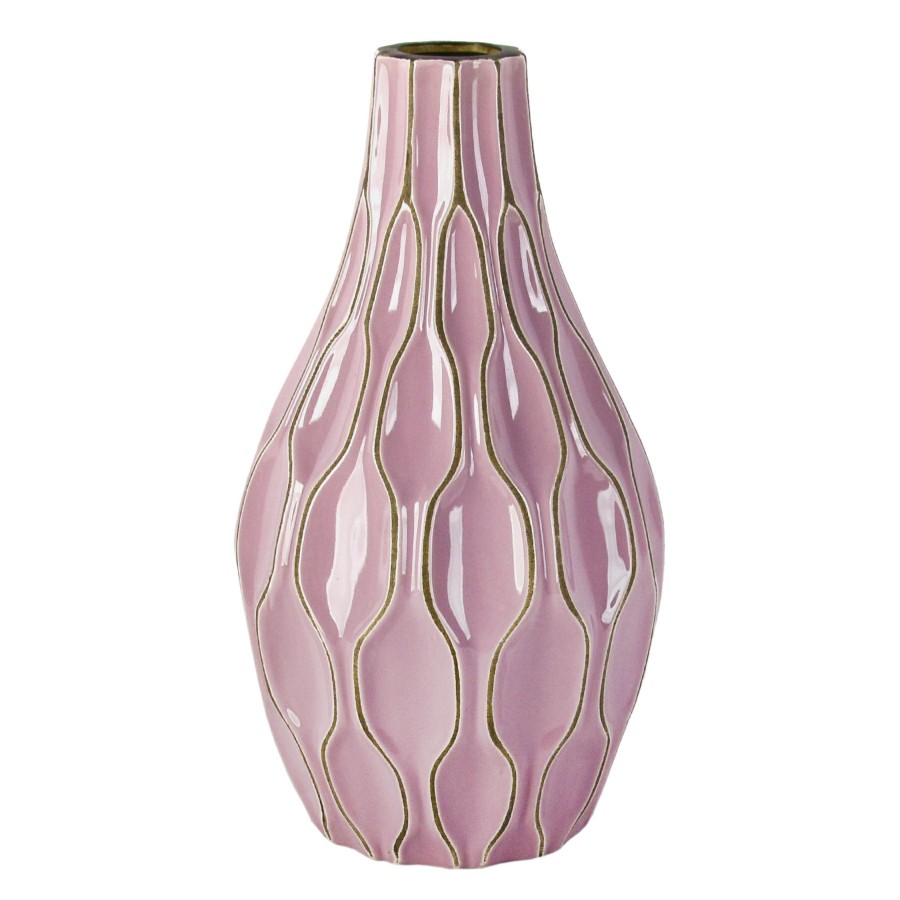 D Cor & Pillows * | Grace Mitchell Katherine Purple Ceramic Vase, 12 At Low Price