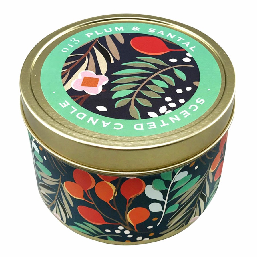 D Cor & Pillows * | Plum & Santal Scented Tin Jar Candle, 9Oz Discount Store