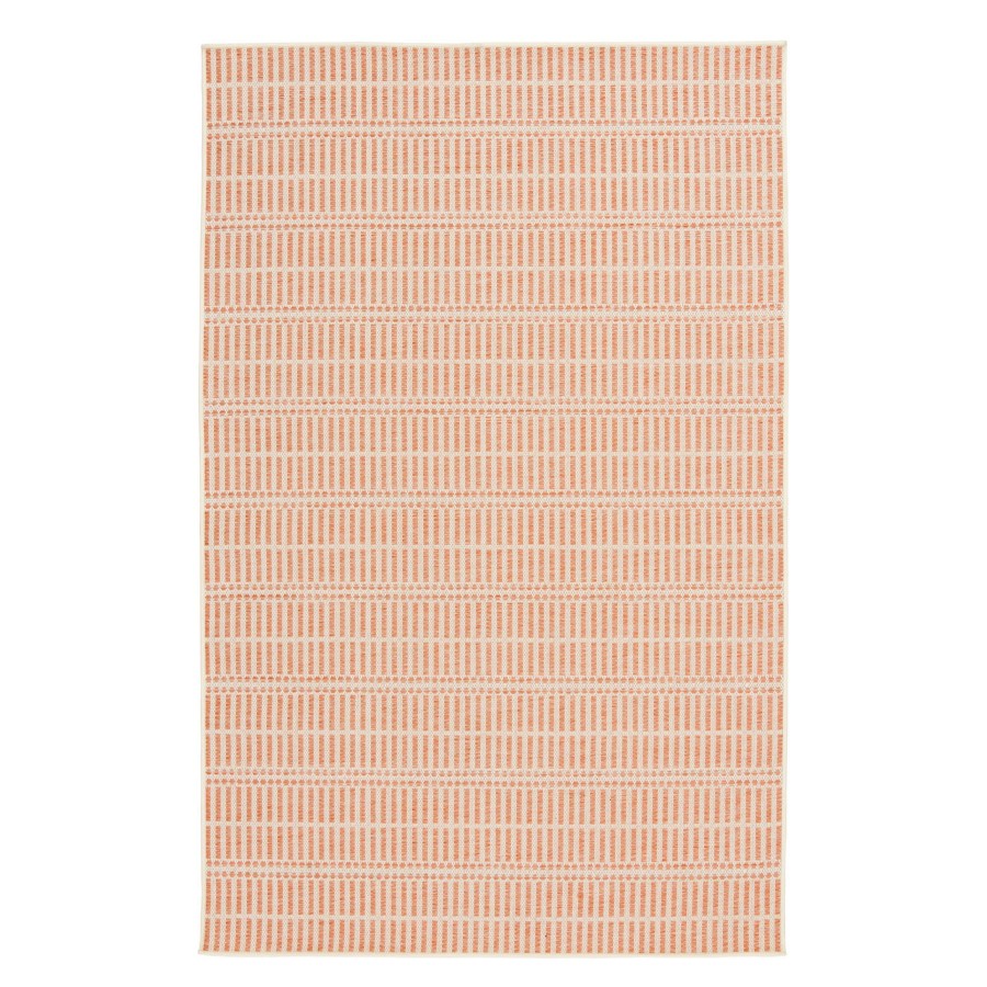 Rugs & Curtains * | (E440) Clyde Peach Striped Outdoor Area Rug, 5 7 At Discount Prices