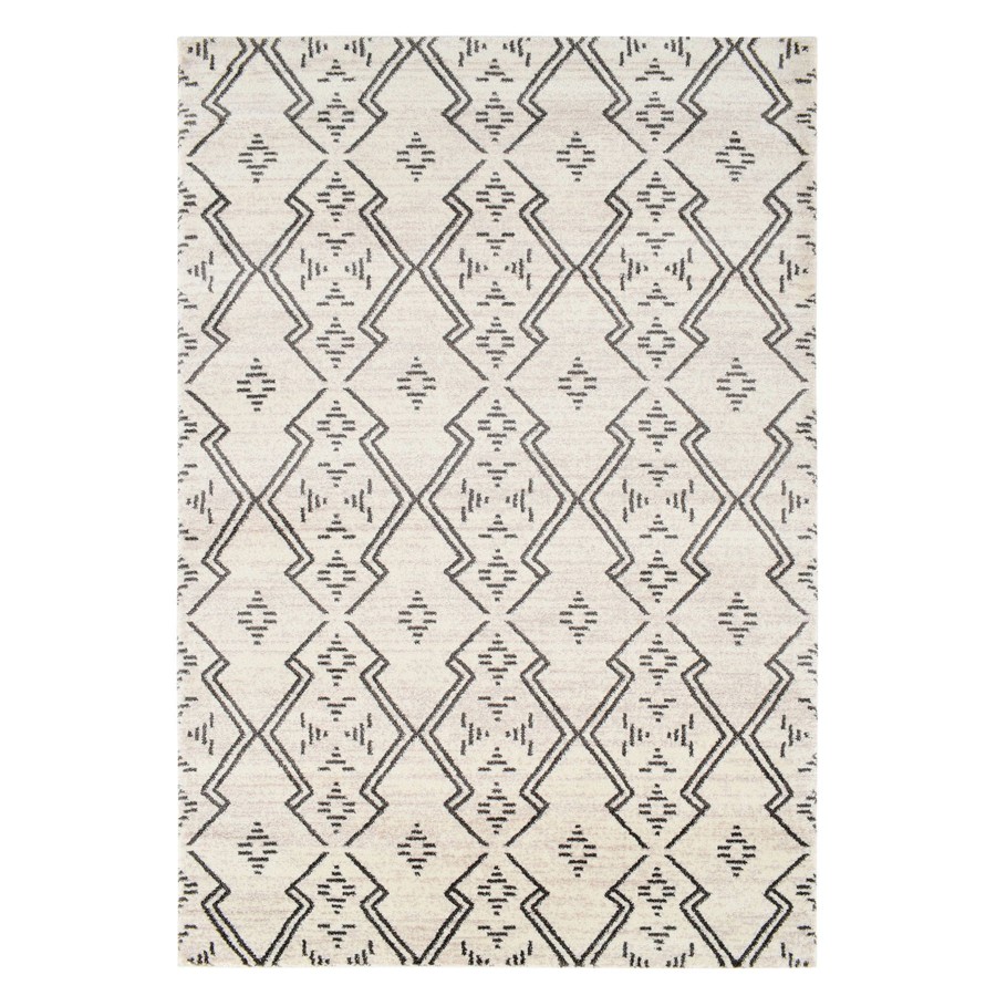 Rugs & Curtains * | (A463) Raymond Ivory & Dark Grey Moroccan Styled Accent Rug, 3 5 Outlet Sale