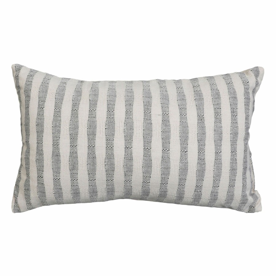 D Cor & Pillows * | Kenna Jacquard Grey Striped Throw Pillow, 12 20 At Discount Prices