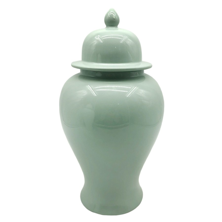 D Cor & Pillows * | Grace Mitchell Green Ceramic Vase, 15 Classical Style