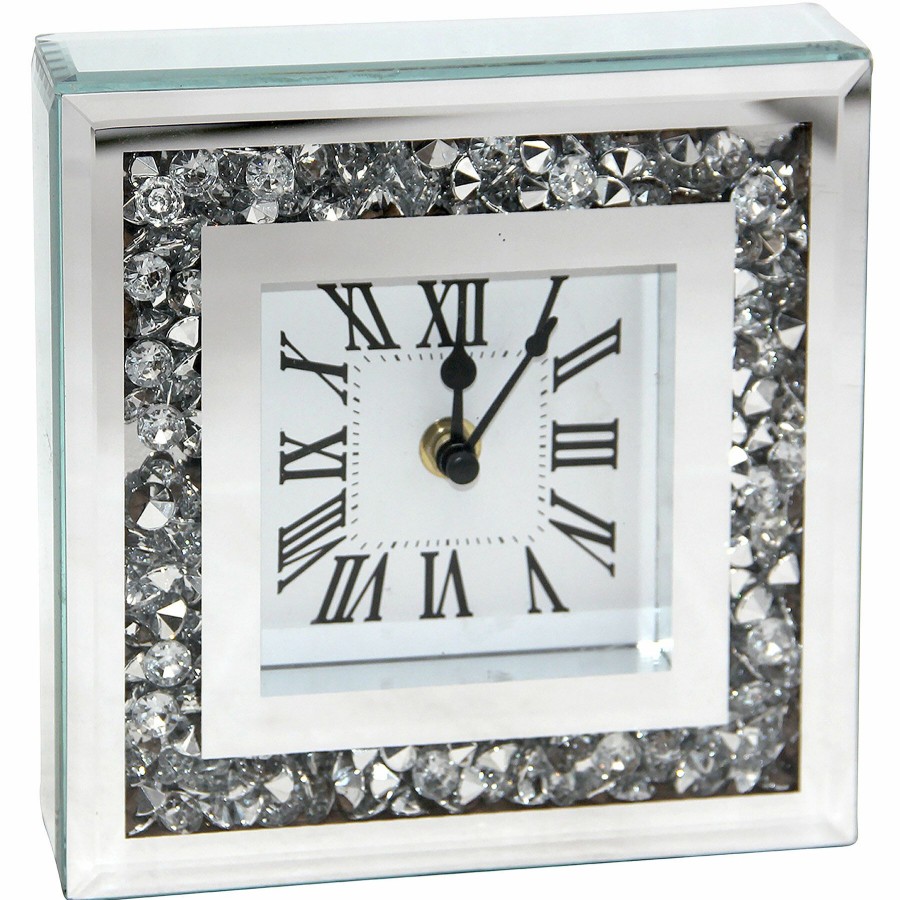 D Cor & Pillows * | 6In. Bling Clock With Diamond Exclusive Design