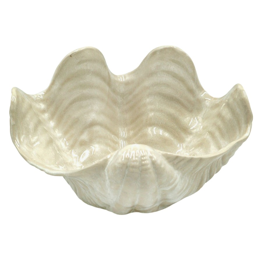 D Cor & Pillows * | White Ceramic Shell Bowl, 7 5 At Discount Prices