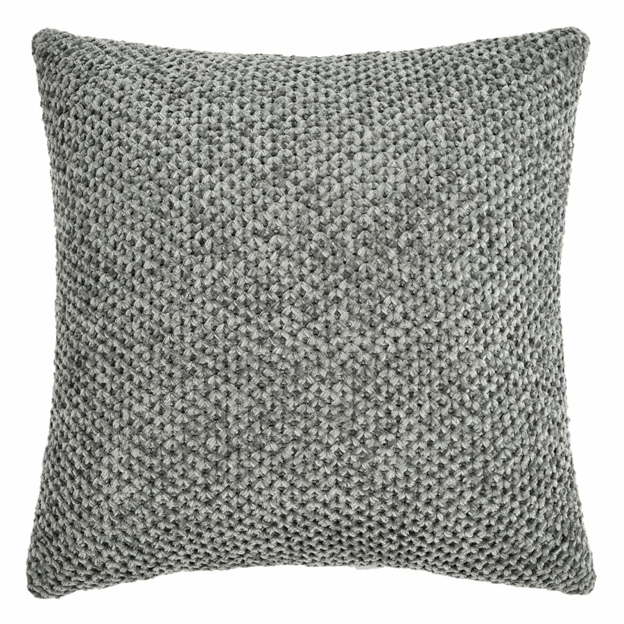 D Cor & Pillows * | Dark Grey Chenille Braided Throw Pillow, 18 Reduction In Price