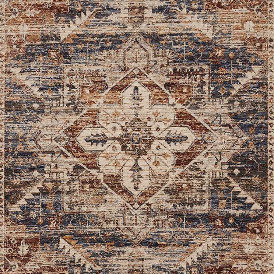 Rugs & Curtains * | (A407) Halton Distressed Look Slate Rust Area Rug, 5 8 At Discount Prices