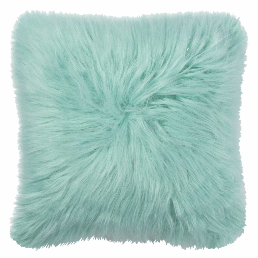 D Cor & Pillows * | Angora Aqua Faux Fur Throw Pillow, 18 Latest Fashion