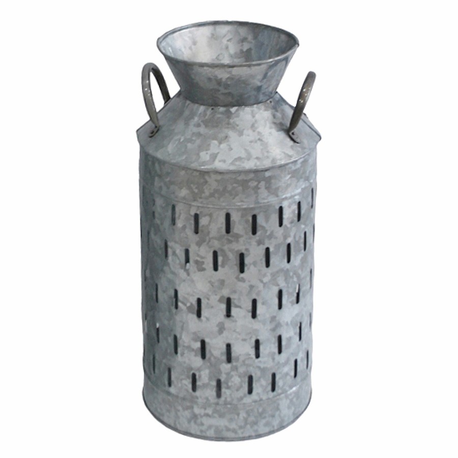 D Cor & Pillows * | Galvanized Metal Vase, 18 At Low Price