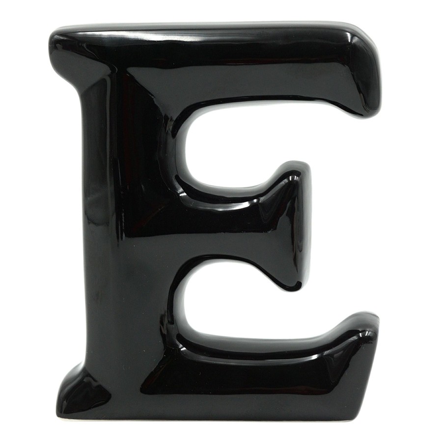 D Cor & Pillows * | 6 Black Ceramic Letter, E Quality Guarantee