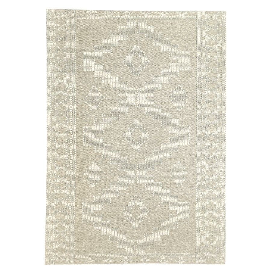 Rugs & Curtains * | (B669) Goa Ivory Tribal Handmade Area Rug, 5 7 Reduction In Price