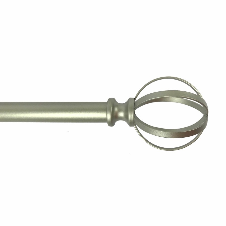 Rugs & Curtains * | Princeton Metal Cage 48 -84 Adjustable 3/4 Diameter Curtain Rod, Nickel Finish Outlet Sale