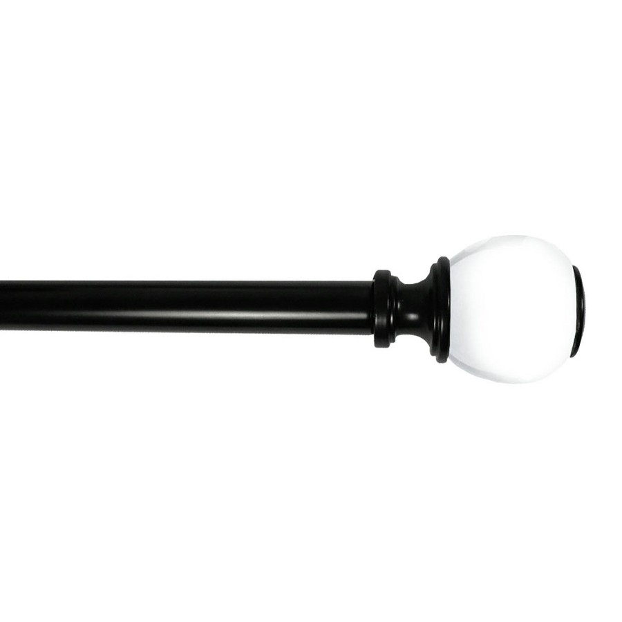 Rugs & Curtains * | Turner Clear Ball 36 -72 Adjustable 1/2 Diameter Curtain Rod, Black Finish Reduction In Price