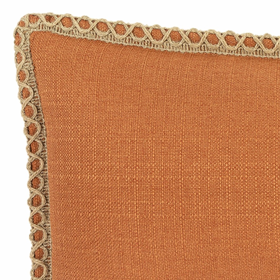 D Cor & Pillows * | Dynasty Tangerine Oblong Throw Pillow With Jute Trim, 15 20 Shop