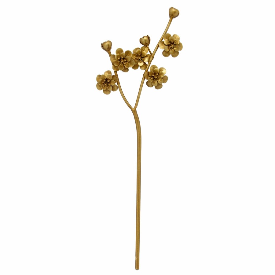 D Cor & Pillows * | Tracey Boyd Gold Metal Flower Pick, 16 Limited Edition