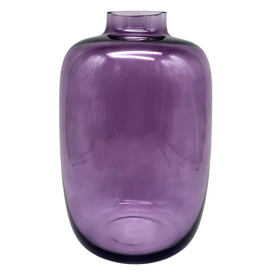 D Cor & Pillows * | Laila Ali Purple Glass Vase, 10.5 Reduction In Price