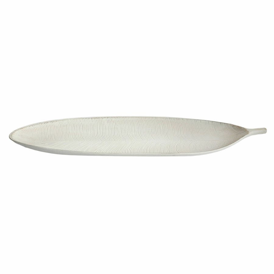 D Cor & Pillows * | White Faux Wood Tray, 23 9 Lower Prices