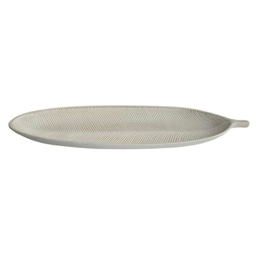 D Cor & Pillows * | White Faux Wood Tray, 16 Reduction In Price