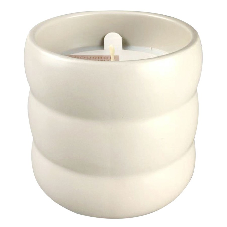 D Cor & Pillows * | Bourbon County Scented Grey Ceramic Jar Candle, 9Oz Hot Sale