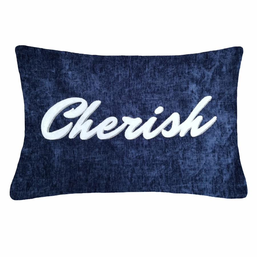 D Cor & Pillows * | Laila Ali Blue Cherish Oblong Throw Pillow, 14 24 Outlet Sale