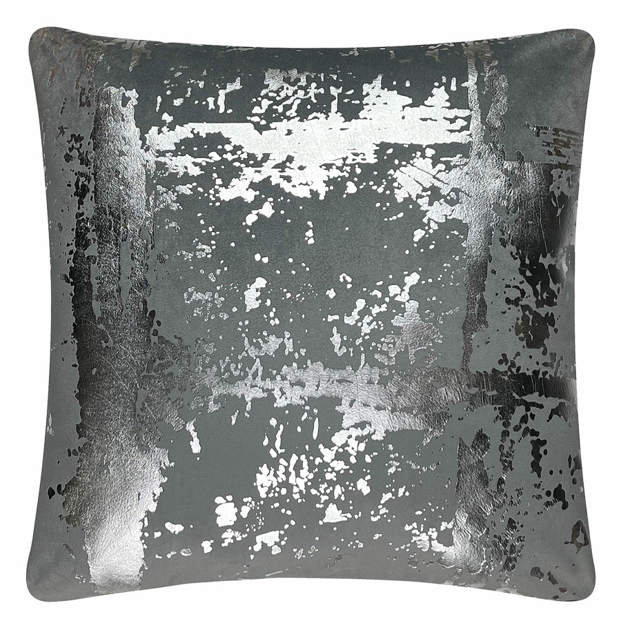 D Cor & Pillows * | Grey Metallic Print Throw Pillow, 18 At Low Price