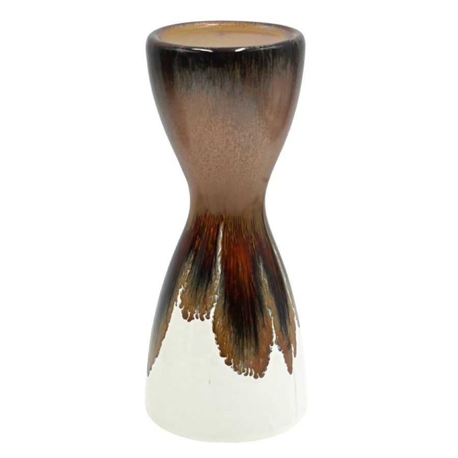 D Cor & Pillows * | White & Brown Reactive Ceramic Vase, 10 Fantastic Model