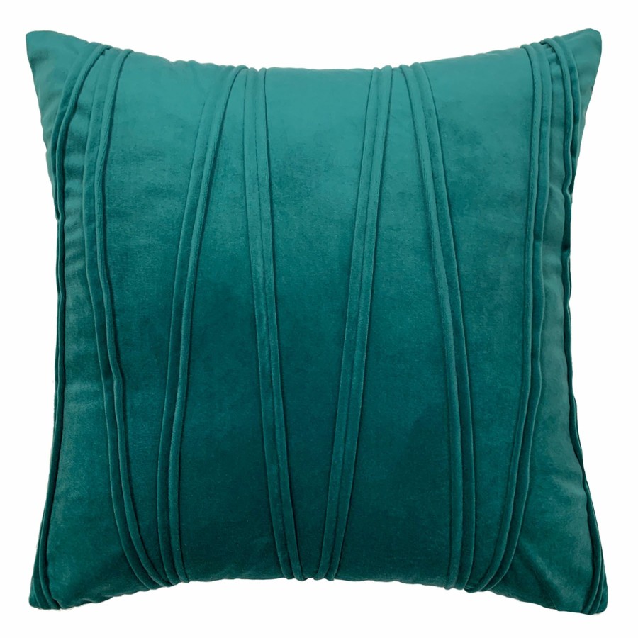 D Cor & Pillows * | Laila Ali Desire Teal Pleated Throw Pillow, 18 Discounts