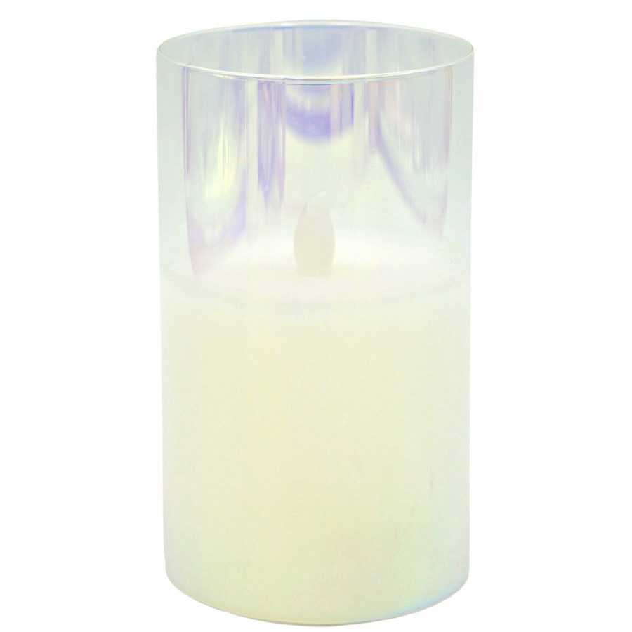 D Cor & Pillows * | 3X5 Led Glass Wax Candle In Glass Cylinder 6 Hour Timer Limited Edition