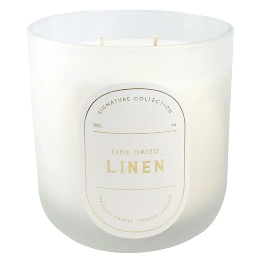 D Cor & Pillows * | 2-Wick Line Dried Linen Scented Jar Candle, 12.5Oz Discounts