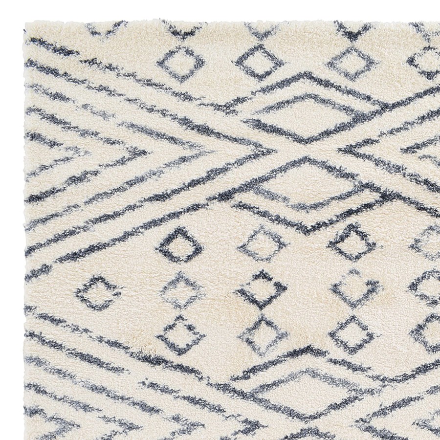 Rugs & Curtains * | (C182) Macy White & Blue Patterned Area Rug, 8 10 Reduction In Price