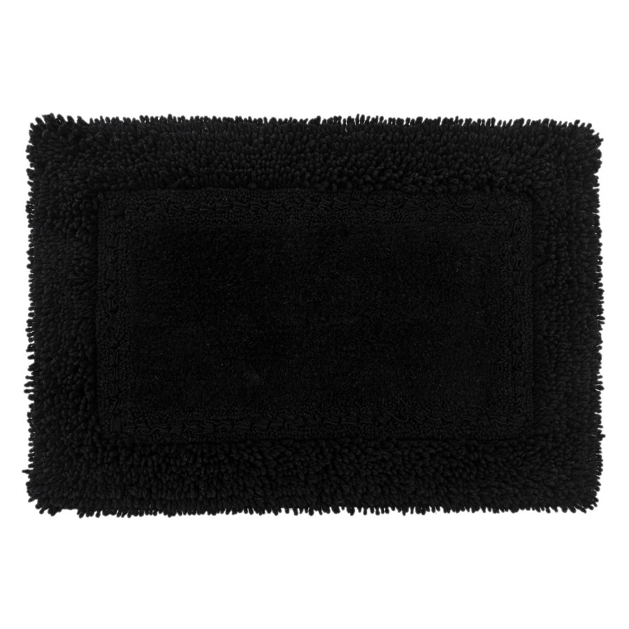 Rugs & Curtains * | Tufted Hotel Border Bath Rug 17X24 Black Lower Prices