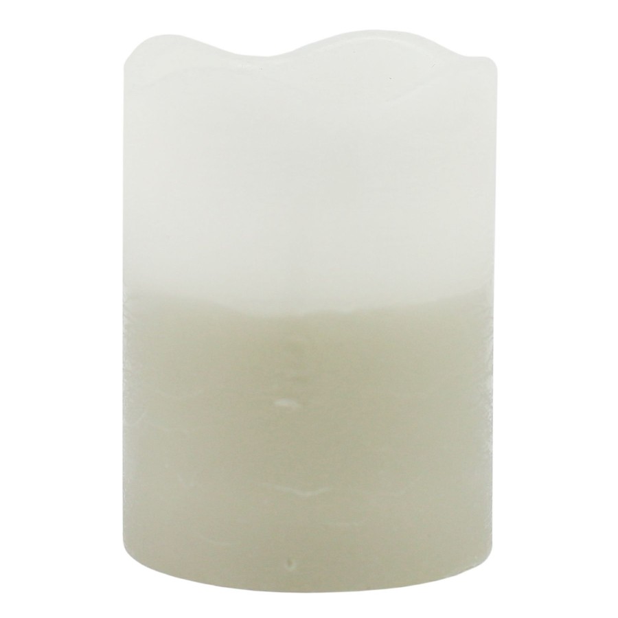 D Cor & Pillows * | 3X4 Led Wax Candle With 6 Hour Timer Grey Ombre Good Quality