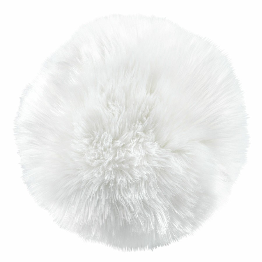 D Cor & Pillows * | Luca White Faux Fur Round Throw Pillow, 14 Limited Edition