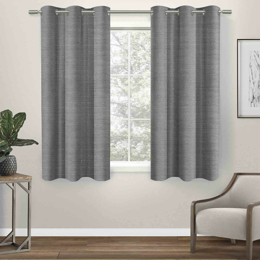 Rugs & Curtains * | Whitake Black Pearl Rod Pocket Light Filtering Curtain Panel, 63 Outlet Sale