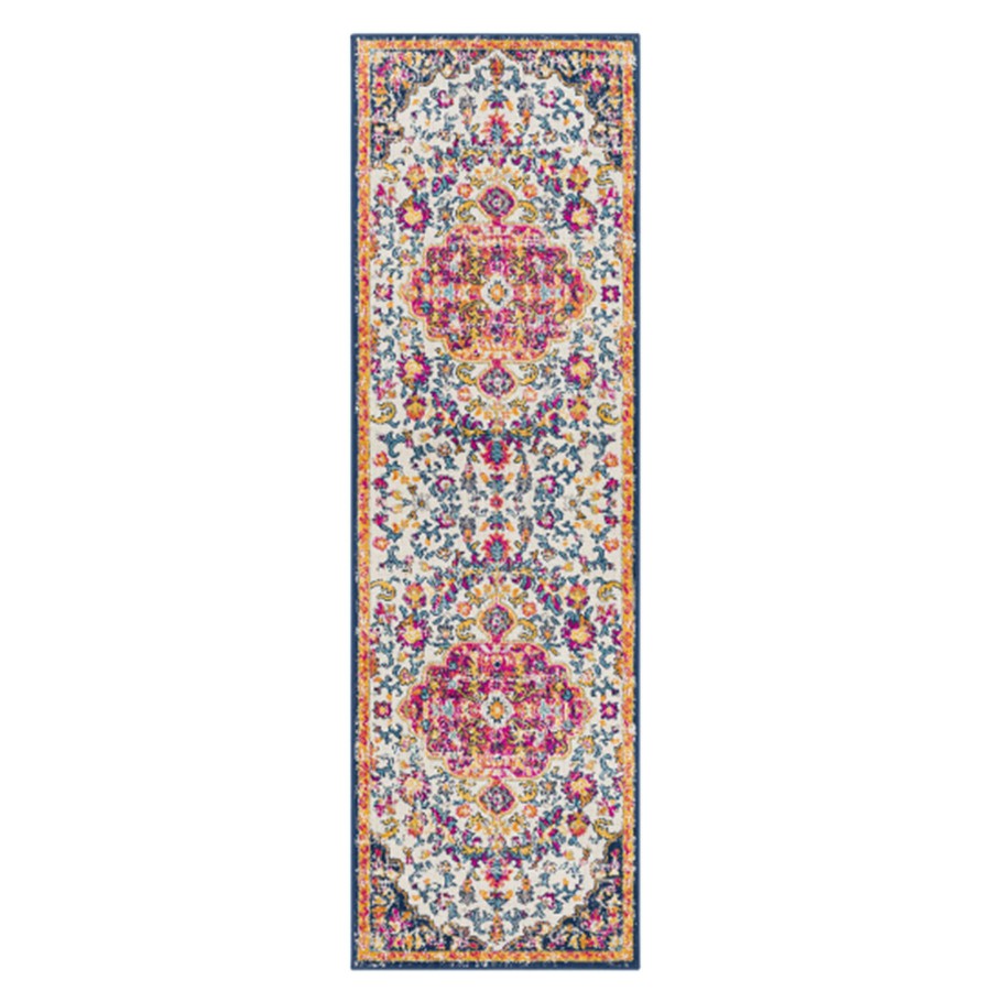 Rugs & Curtains * | (D495) Floransa Pink Medallion Runner, 2 7 Outlet Sale