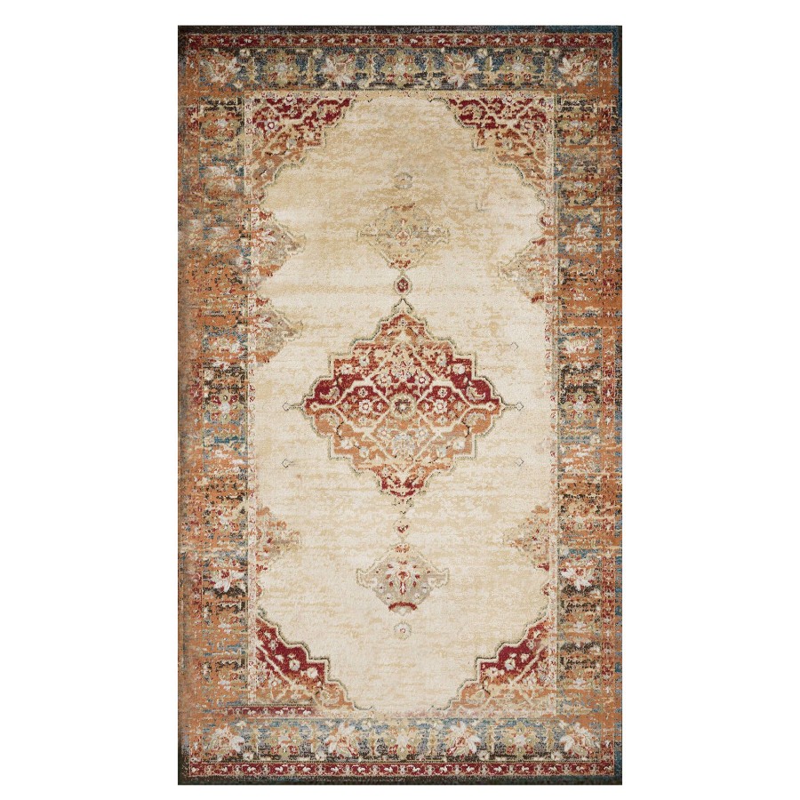 Rugs & Curtains * | (D474) Alisa Medallion Ivory Sunset Area Rug, 3 5 Exceptional Design