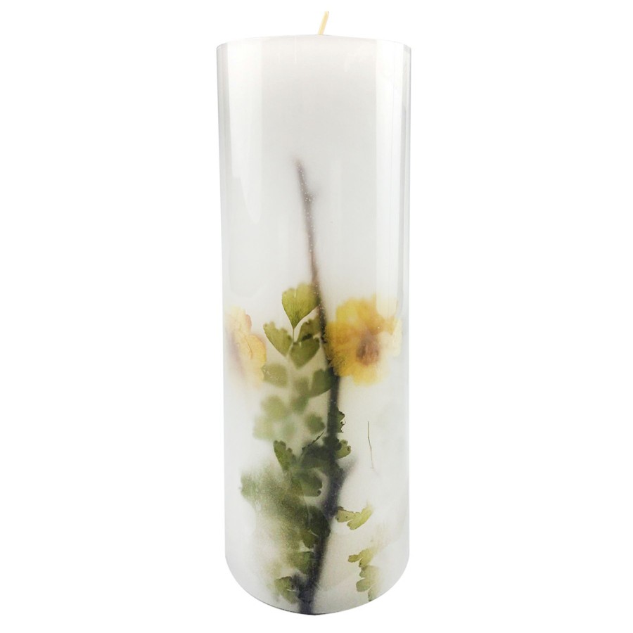 D Cor & Pillows * | Botanical Unscented Pillar Candle, 8 Discount Store