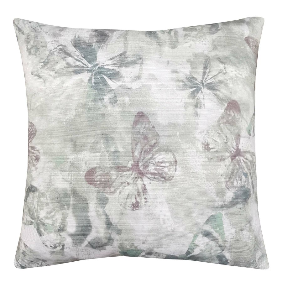 D Cor & Pillows * | Laila Ali Grey Butterfly Print Throw Pillow, 18 Discounts