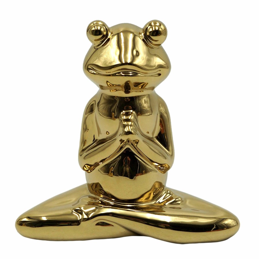 D Cor & Pillows * | Gold Ceramic Yogi Frog, 5 Limited Edition