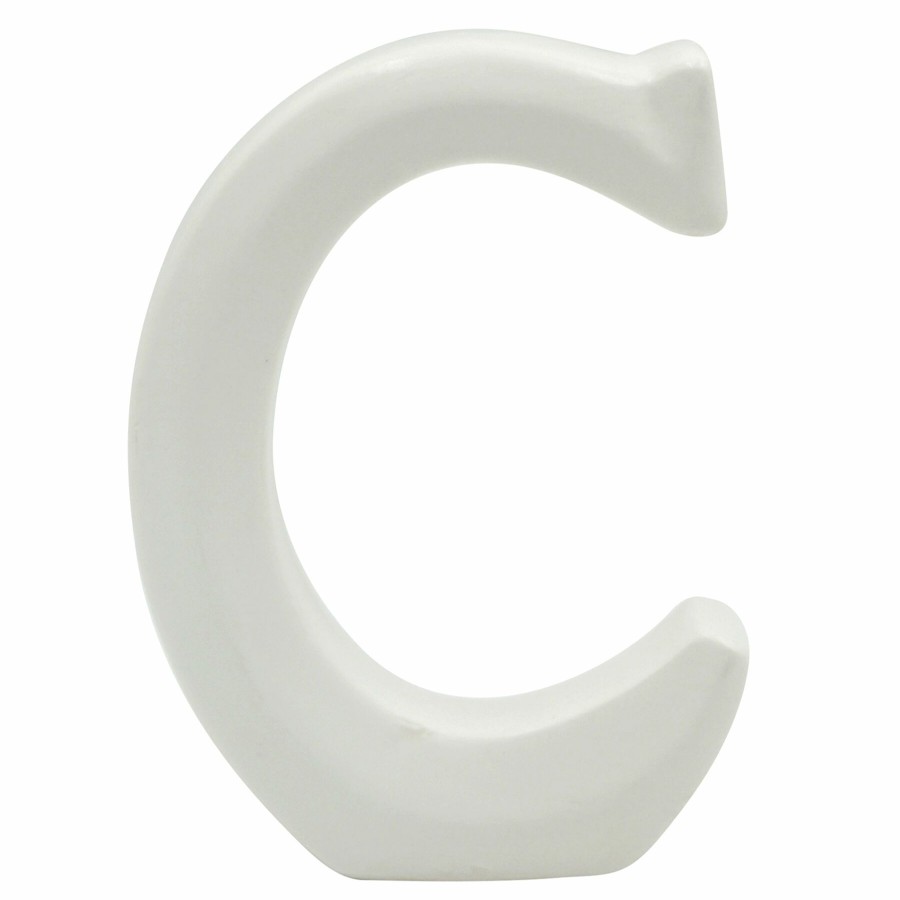 D Cor & Pillows * | 6In White Ceramic C Reduction In Price