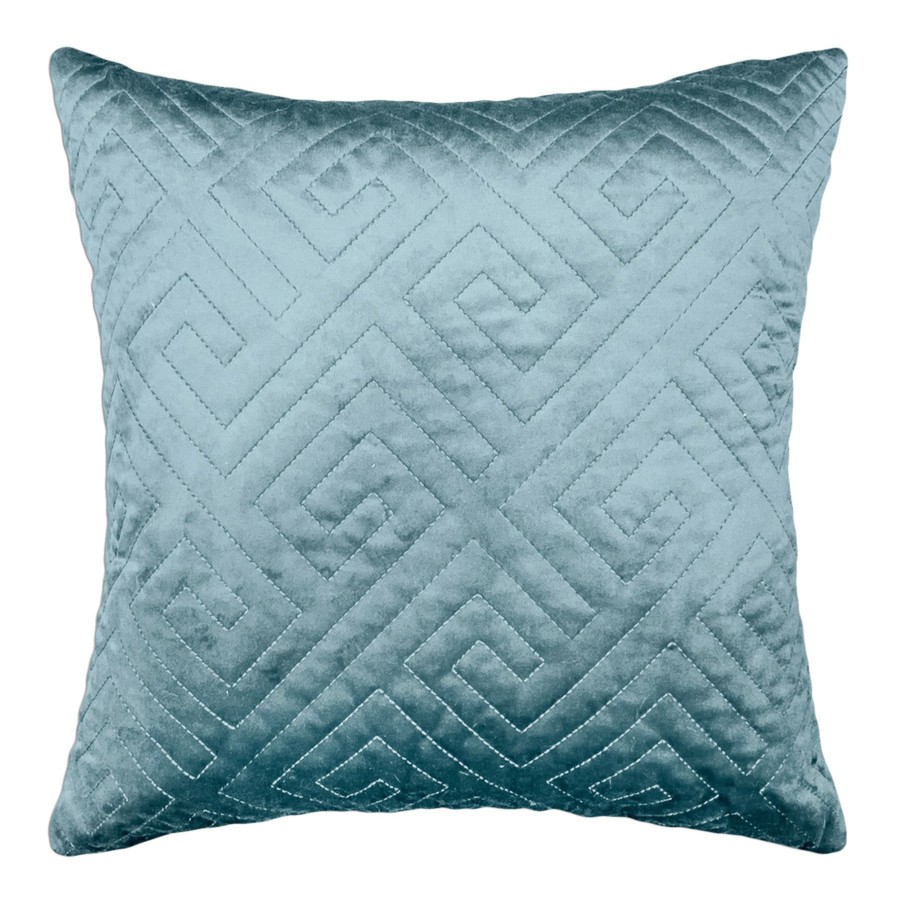 D Cor & Pillows * | Laila Ali Kellen Blue Stone Quilted Throw Pillow, 18 At Reduced Price