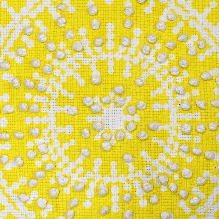 D Cor & Pillows * | Tracey Boyd Yellow Medallion French Knot Throw Pillow, 18 Shop