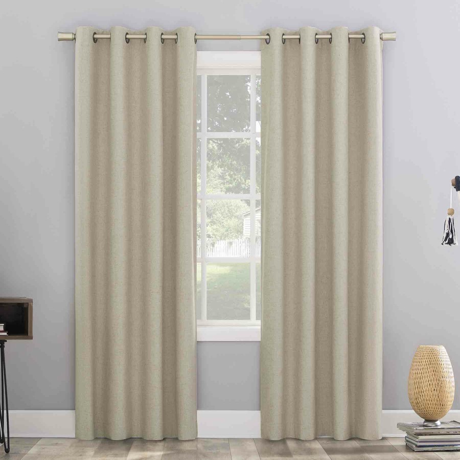 Rugs & Curtains * | Sun Zero Pacey Taupe Blackout Grommet Curtain Panel, 84 Classical Style